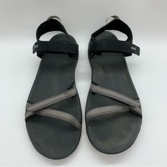 Teva Verra Ankle Strap Nylon Sandals Black/Grey Size 11 Outdoor Gorpcore River - Picture 5 of 9